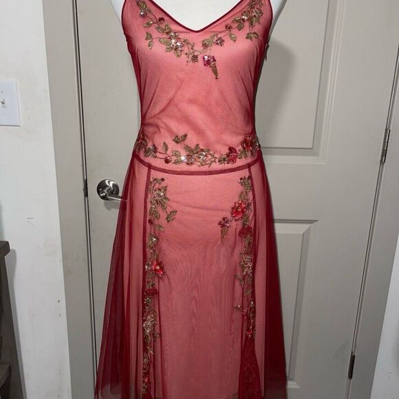 Vintage Y2K Romantic Fairy Dress by BCBG MaxAzria Women Size 2 Tulle Mesh Sequin - Picture 4 of 16